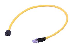 HARTING 33480653830050 以太网线缆, Cat6a, IX A型插头至RJ45插头, 黄色, 5 m, 16.4 ft