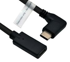 ROLINE 11.04.5496 USB线缆, 90°C型插头至C型插座, 2 m, 6.6 ft, USB 3.2, 黑色