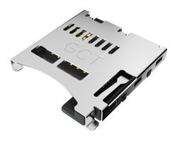 GCT MEM2052-00-195-00-A 存储卡连接器, Micro SD, 推-推, 8 触点, 磷青铜, 镀金触芯, MEM2052 Series