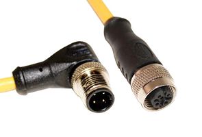 MUELLER ELECTRIC C4BC05M005 传感器电缆, 22 AWG, 90° M12插头, M12 插座, 4路, 5 m, 16.4 ft