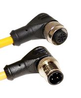 MUELLER ELECTRIC C4BD05M005 Sensor Cable, 22 AWG, 90° M12 Plug, 90° M12 Receptacle, 4 Positions, 5 m, 16.4 ft
