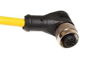 MUELLER ELECTRIC C4D05M010 传感器电缆, 22 AWG, 90° M12插座, 自由线端, 4路, 10 m, 32.8 ft