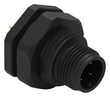 WURTH ELEKTRONIK 643210100604 Sensor Connector, WR-CIRC Series, M12, Male, 4 Positions, PCB Pin, Straight Panel Mount