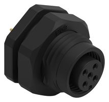 WURTH ELEKTRONIK 643220100605 传感器连接器, WR-CIRC Series, M12, 母, 5路, PCB插座, 直形面板安装