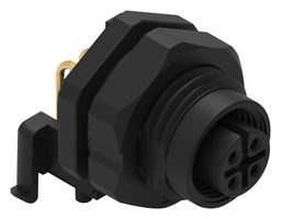 WURTH ELEKTRONIK 643240100404 Sensor Connector, WR-CIRC Series, M12, Female, 4 Positions, PCB Socket, Right Angle Panel Mount