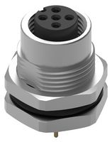 WURTH ELEKTRONIK 643260100605 Sensor Connector, WR-CIRC Series, M12, Female, 5 Positions, PCB Socket, Straight Panel Mount