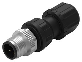 WURTH ELEKTRONIK 643712100004 Sensor Connector, WR-CIRC Series, M12, Male, 4 Positions, Solder Pin, Straight Cable Mount
