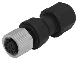 WURTH ELEKTRONIK 643722100008 Sensor Connector, WR-CIRC Series, M12, Female, 8 Positions, Screw Socket, Straight Cable Mount