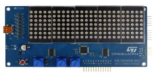 STMICROELECTRONICS STEVAL-LLL013V1 LED Matrix Board, STM32F042K6T6TR, 2 Outputs, USB, 5V External Supply, 32 Level Pixel Brightness
