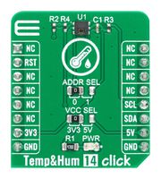 MIKROELEKTRONIKA MIKROE-4306 附加板,温度和湿度 14 Click,MikroBUS 兼容开发板
