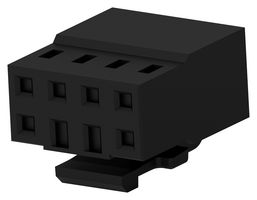 TE CONNECTIVITY 2MM-RCP-D04-BX 连接器外壳, 2MM-RCP Series, 插座, 8 路, 2 mm, AMPMODU 2mm系列28-24AWG 2316113和30-28AWG 2316114插座触点