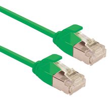 ROLINE 21.15.3331 以太网线缆, Cat6a, RJ45插头至RJ45插头, FUTP (金属箔无屏蔽双绞线), 绿色, 300 mm, 11.8 "