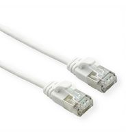 ROLINE 21.15.1702 以太网线缆, Cat6a, RJ45插头至RJ45插头, FUTP (金属箔无屏蔽双绞线), 白色, 2 m, 6.6 ft