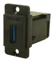 CLIFF ELECTRONIC COMPONENTS CP30755 USB适配器, 黑色塑料, CSK, R/A, USB A 插座, USB A 插座, USB 3.0, Dualslim Feedthrough Series, 铜合金