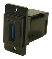 CLIFF ELECTRONIC COMPONENTS CP30755MB3 USB适配器, 黑色金属, M3, R/A, USB A 插座, USB A 插座, USB 3.0, Dualslim Feedthrough Series, 铜合金