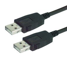 L-COM CAUALAL-3M USB线缆, A型插头至A型插头, 3 m, 9.8 ft, USB 2.0, 黑色