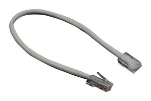 L-COM TRD855-1 以太网线缆, Cat5e, RJ45插头至RJ45插头, UTP (非屏蔽双绞线), 灰色, 304.8 mm, 1 ft