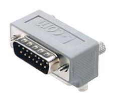 L-COM DG9015MF2 D Sub Connector Adapter, R/A, Standard D Sub, Plug, 15 Ways, Standard D Sub, Receptacle, 15 Ways