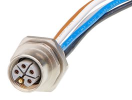 MOLEX 1205020024 Sensor Cable, M12, Micro-Change Receptacle, Free End, 5 Positions, 500 mm, 19.7 "