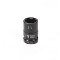 MULTICOMP PRO MP12-CRMO16 六角套筒,16 mm x 38 mm,1/2"驱动尺寸,铬钼钢,DIN3121,汽车维修