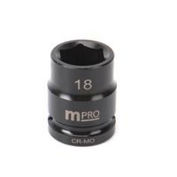 MULTICOMP PRO MP12-CRMO18 六角套筒,18 mm x 38 mm,1/2"驱动尺寸,铬钼钢,DIN3121,汽车维修