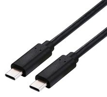 ROLINE 11.02.9082 USB Cable, Type C Plug to Type C Plug, 1 m, 3.3 ft, USB 4.0, Black, E-Marked Cable
