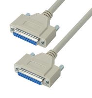 L-COM CRMN25FF-1 Computer Cable, D Subminiature Socket, 25 Way, D Subminiature Socket, 25 Way, 1 ft, 304.8 mm