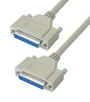 L-COM CRMN25FF-15 Computer Cable, D Subminiature Socket, 25 Way, D Subminiature Socket, 25 Way, 15 ft, 4.6 m