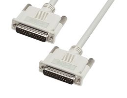 L-COM CS2N25MM-5 Computer Cable, D Subminiature Plug, 25 Way, D Subminiature Plug, 25 Way, 5 ft, 1.5 m, Light Grey