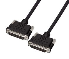 L-COM CS2NB25MM-5 Computer Cable, D Subminiature Plug, 25 Way, D Subminiature Plug, 25 Way, 5 ft, 1.5 m, Black
