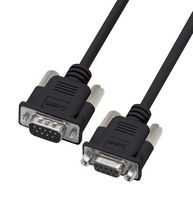 L-COM CS2NB9MF-5 Computer Cable, D Subminiature Plug, 9 Way, D Subminiature Socket, 9 Way, 5 ft, 1.5 m, Black