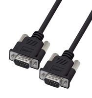 L-COM CS2NB9MM-5 Computer Cable, D Subminiature Plug, 9 Way, D Subminiature Plug, 9 Way, 5 ft, 1.5 m, Black
