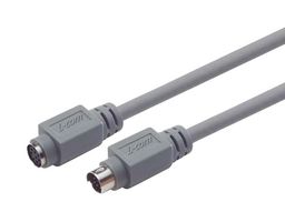 L-COM CSMD8MF-25 计算机电缆, Mini-DIN插头, 8路, Mini-DIN插座, 8路, 25 ft, 7.6 m, 灰色, CSMD8MF Series