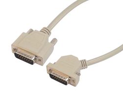 L-COM CSMN4515-1MM-10 Computer Cable, D Subminiature Plug, 15 Way, D Subminiature Plug, 15 Way, 45°, 10 ft, 3.05 m