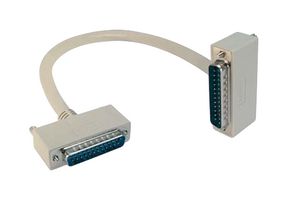 L-COM CSMNRA25-3MM-10 Computer Cable, D Subminiature Plug, 25 Way, D Subminiature Plug, 25 Way, 90°, 10 ft, 3.05 m