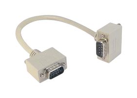 L-COM CSMNRA9-3MM-1 Computer Cable, D Subminiature Plug, 9 Way, D Subminiature Plug, 9 Way, 90°, 1 ft, 304.8 mm