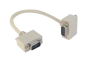 L-COM CSMNRA9-3MM-5 Computer Cable, D Subminiature Plug, 9 Way, D Subminiature Plug, 9 Way, 90°, 5 ft, 1.5 m