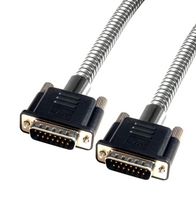 L-COM CSMT15MM-25 Computer Cable, D Subminiature Plug, 15 Way, D Subminiature Plug, 15 Way, 25 ft, 7.62 m