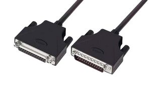 L-COM CSMUZ25MF-50 Computer Cable, D Subminiature Plug, 25 Way, D Subminiature Socket, 25 Way, 50 ft, 15.2 m, Black