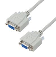 L-COM CSNULL9FF-10A 计算机电缆, D-SUB插座, 9路, D-Sub插座, 9路, 10 ft, 3.05 m, 浅灰, CSNULL9FF Series