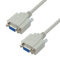 L-COM CSNULL9FF-25A 计算机电缆, D-SUB插座, 9路, D-Sub插座, 9路, 25 ft, 7.6 m, 浅灰, CSNULL9FF Series