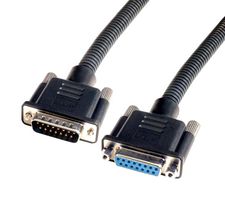 L-COM CSPL15MF-5 Computer Cable, D Subminiature Plug, 15 Way, D Subminiature Socket, 15 Way, 5 ft, 1.52 m, Black