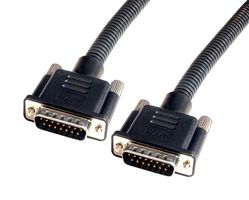 L-COM CSPL15MM-5 Computer Cable, D Subminiature Plug, 15 Way, D Subminiature Plug, 15 Way, 5 ft, 1.52 m, Black
