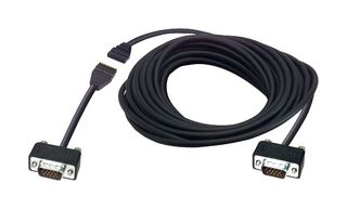 L-COM CTLB3VGAMM-50T 计算机电缆, D-SUB高密度插头, 15路, D-SUB高密度插头, 15路, 50 ft, 15.24 m, 黑色, CTLB3VGAMM-T Series