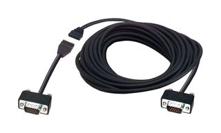 L-COM CTLB3VGAMM-75T Computer Cable, D Subminiature H/D Plug, 15 Way, D Subminiature H/D Plug, 15 Way, 75 ft, 23 m