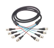 L-COM CTL4B-10B Audio / Video Cable Assembly, BNC Plug, x 4, BNC Plug, x 4, 10 ft, 3.1 m, Black, CTL4B Series