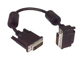 L-COM DVIDD-RA-3M Audio / Video Cable Assembly, DVI-D (Dual Link) Plug, 90°, DVI-D (Dual Link) Plug, 9.8 ft, 3 m