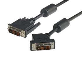 L-COM DVIDSL-45-10 音频/视频电缆组件, DVI-D (单连接)插头,45°, DVI-D (单连接)插头, 10 ft, 3.05 m, 黑色, DVIDSL-45 Series
