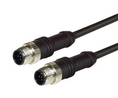 L-COM M12M125A-0.5 Sensor Cable, M12 Plug, M12 Plug, 5 Positions, 500 mm, 19.7 ft, M12M125A Series