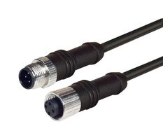 L-COM M12M12F4D-2 传感器电缆, M12 插头, M12 插座, 4路, 2 m, 6.6 ft, M12M12F4D Series